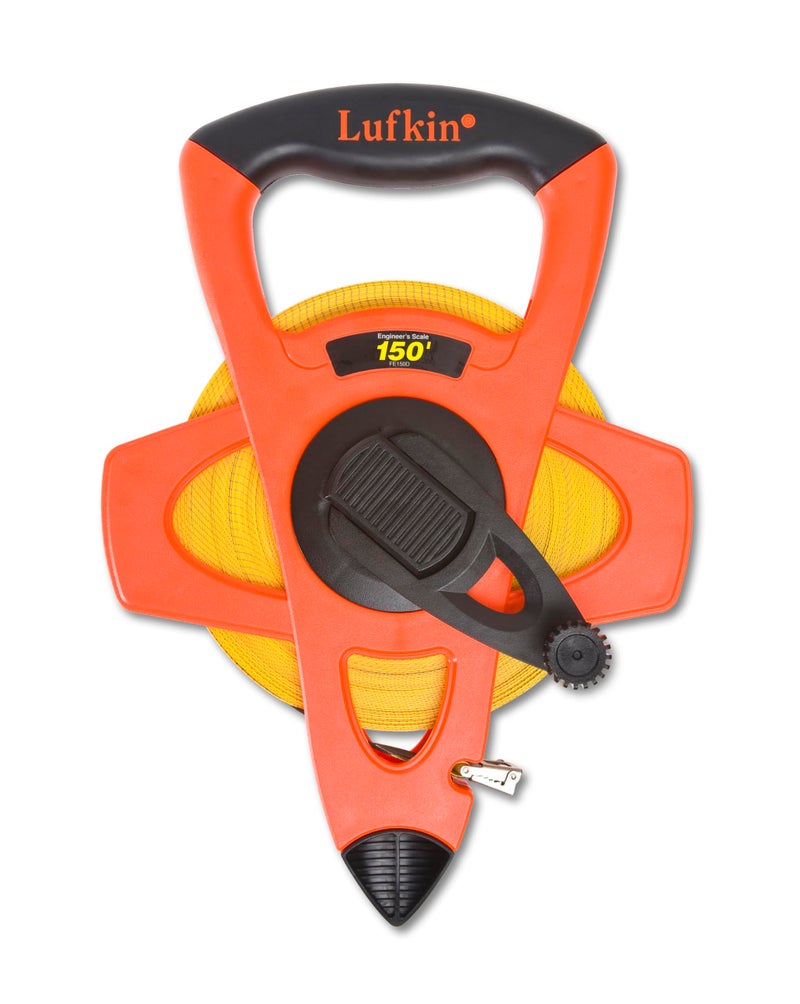 Lufkin Crescent Lufkin 1/2" x 150' Hi-Viz Orange Engineer's Fiberglass Tape Measure - FE150D - Image 1